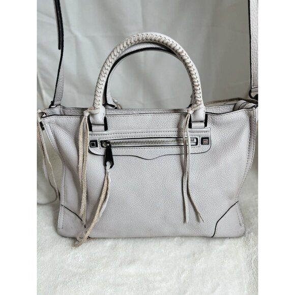 Rebecca Minkoff Soft Leather Satchel Handbag Braided Handles /Adjustable Strap - Picture 3 of 7